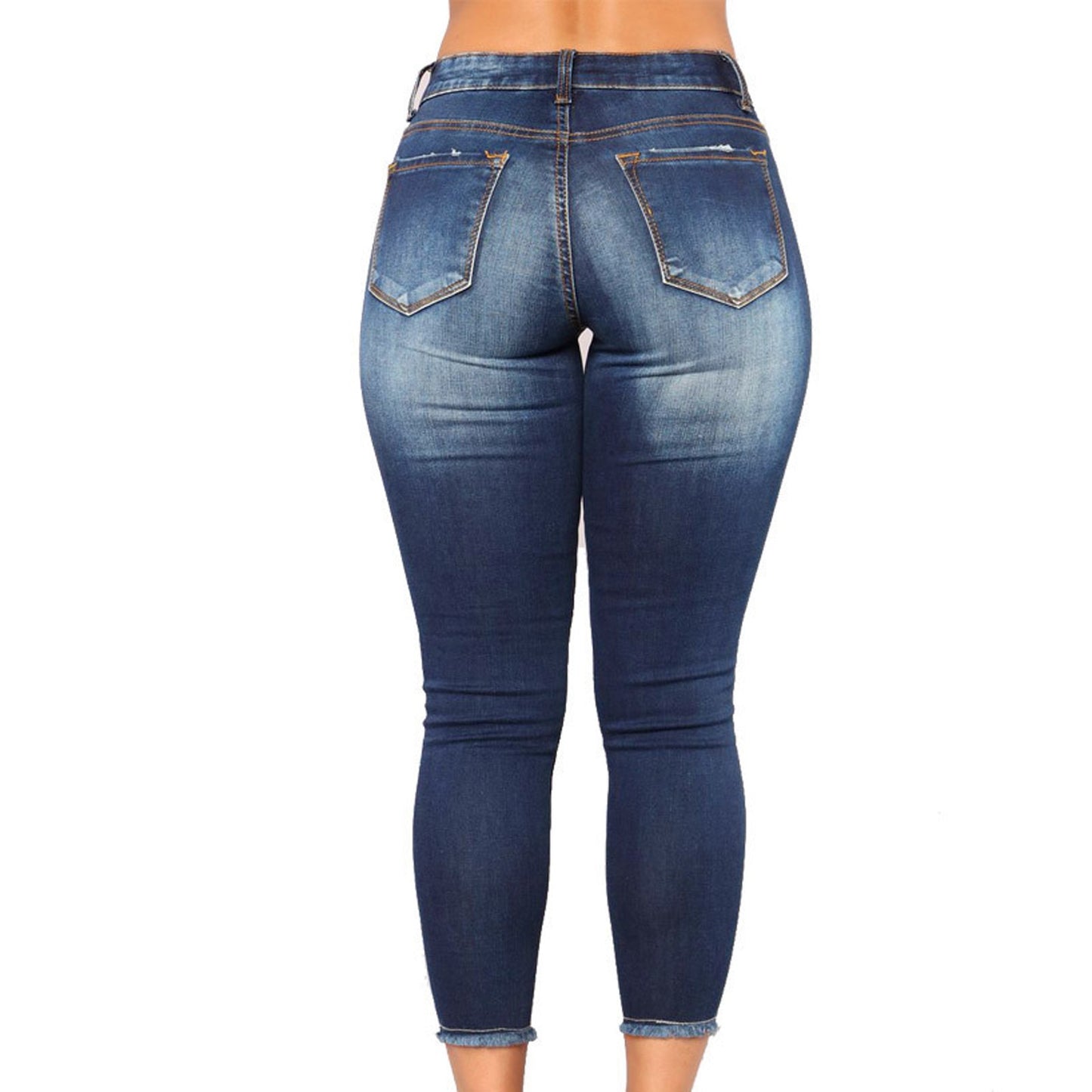Women's fashion stretch slim fit ripped skinny jeans