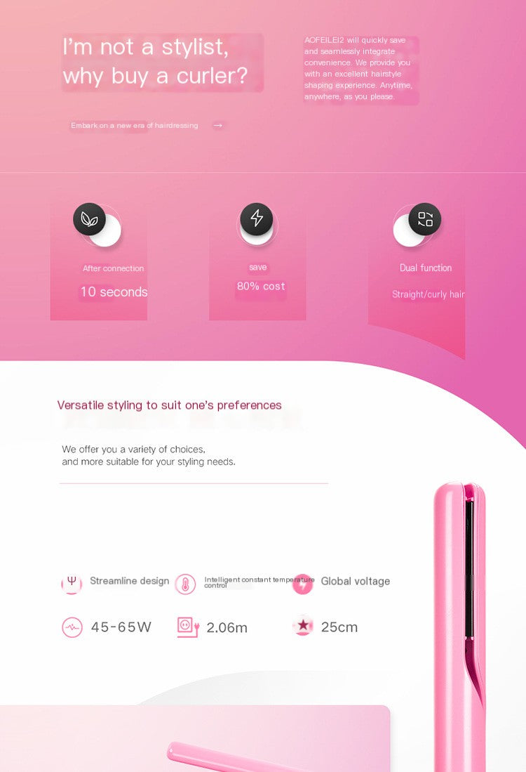 2-In-1 Hair Curler & Straightener