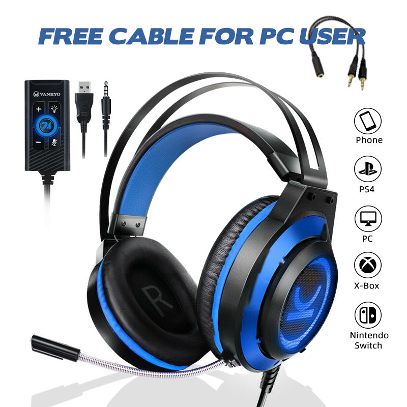 Multiplatform Gaming Headset with Microphone and LED