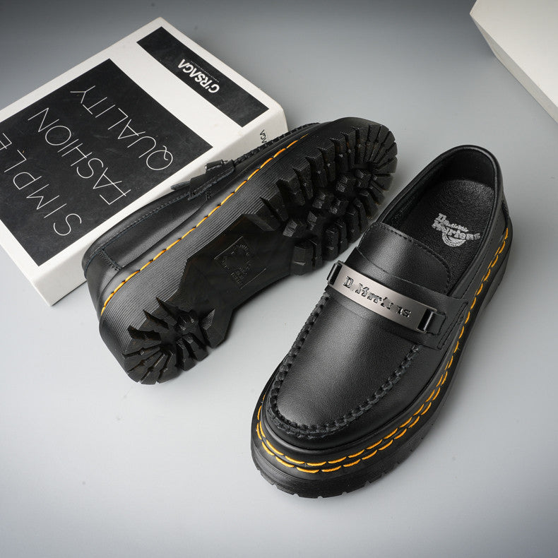 Men's genuine leather loafers vintage casual shoes