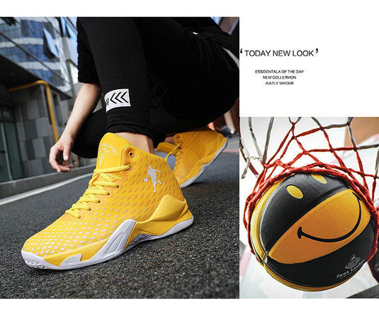 786 Basketball Shoes Men's Women's Autumn and Winter High-top Plaid Leather Fashionable Wear-resistant Sports Shoes Couple's Training Trendy Shoes
