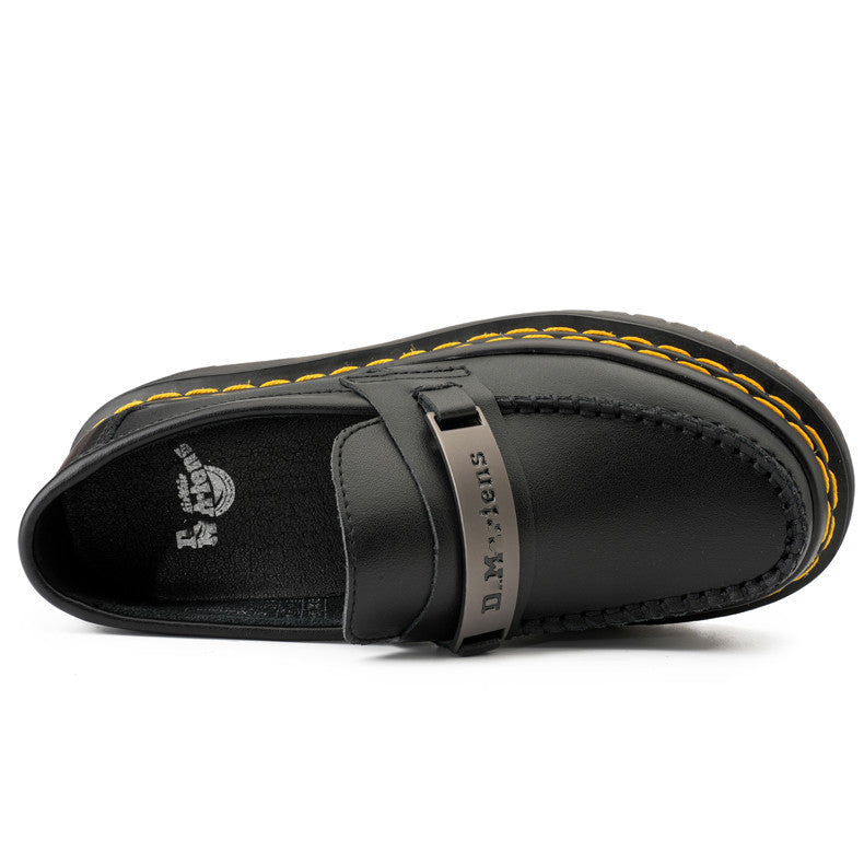 Men's genuine leather loafers vintage casual shoes