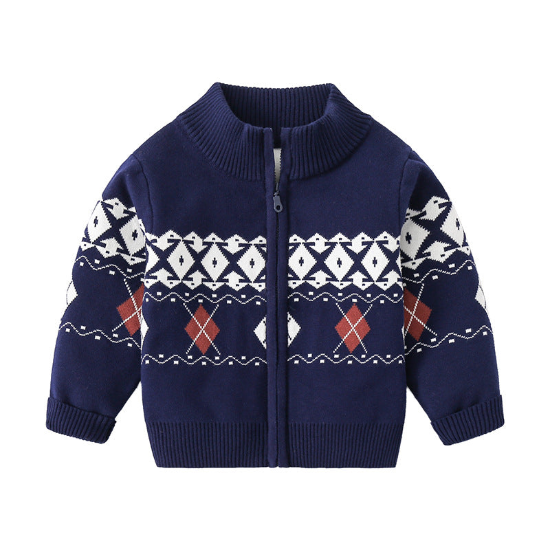 Children's Clothing Plus Velvet Cardigan Sweater