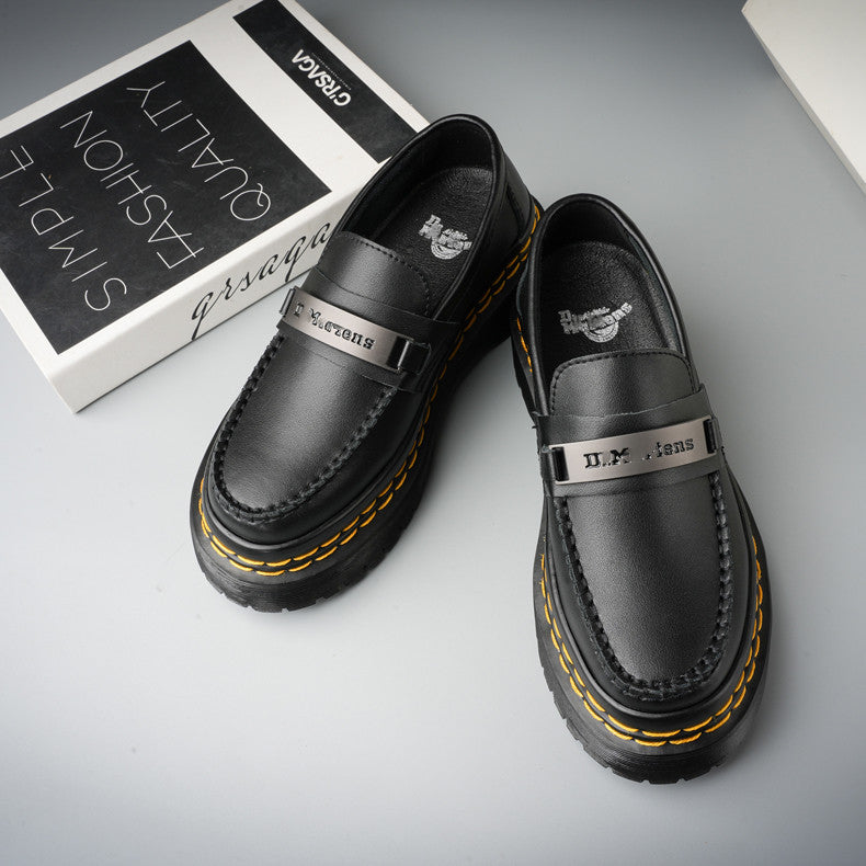 Men's genuine leather loafers vintage casual shoes