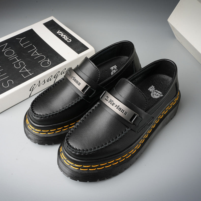Men's genuine leather loafers vintage casual shoes